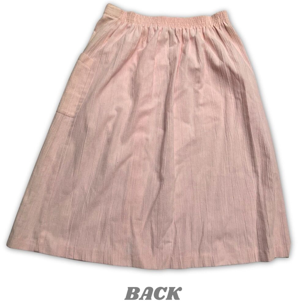Vintage Wentworth Gallery Women's Pink Button Down Skirt, Size 34 Made in USA